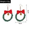 Creative New Best-selling Elk Christmas Tree Cartoon Bells Santa Claus Earrings Ladies Fashion Jewelry Pendientes Festival Gifts