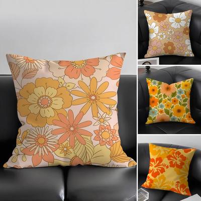 Retro Floral INS Cushion Cover Pillowcase Ultra Soft Skin Friendly Fabric Cloud Like Comfort Concealed Zipper
