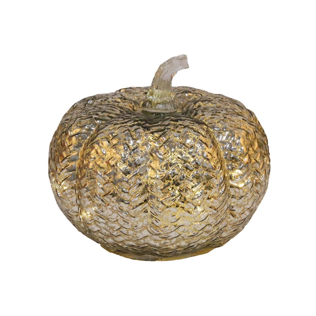 Halloween Kürbis Klassisches LED-Licht Glasornament Umweltfreundlich 15,5x13,6cm 3*AAA Batteriebetrieben Kabellos Außen/Innen