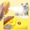 3-In-1 Cat Steam Brush Mango Pet Body Scrubber Release Button Silicone Massage Beauty Brush Cat Dog Hair Cleaning Brush Comb