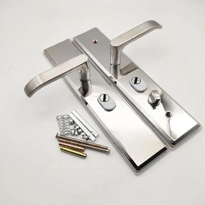 High quality, stainless steel security door lock panel handle and body,silent tongue,lock parts/accessories