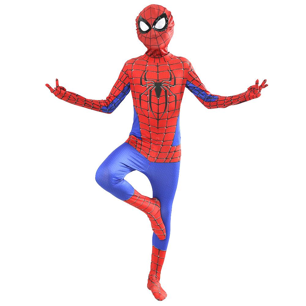 Factory  Halloween Movie Character Costumes Superhero SpiderMan Mask with Headgear Adults Jumpsuit  Milk Silk Fabric