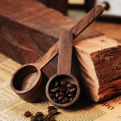Set di 2 cucchiai dosatori da caffè in legno, cucchiai dosatori da cucina, cucchiaio per chicchi di caffè, cucchiaio per zucchero e spezie in polvere, utensili da cucina.