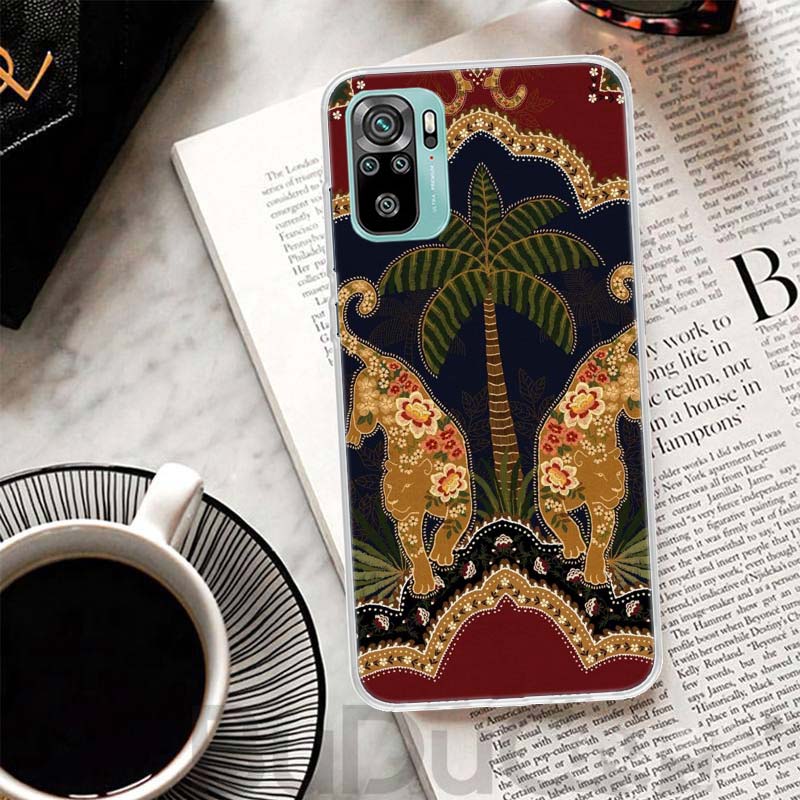 African Style Fabric Pattern Cover For Xiaomi Redmi Note 10 9S 9 8T 8 Pro 7 5 Mi 9T 10T 11T 12T 11 12 Lite 12X A3 A2 A1 Print Co
