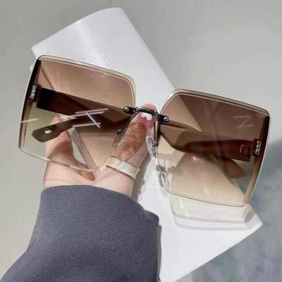 Mode Vierkante Dames Zonnebril Kleurverloop Lens Oversized Zonnebril Voor Vrouwen Buiten Anti UV Groot Montuur Brillen