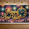 Clock Theme Banner Night Sky Background Night Sky Banner New Year Celebration Banner Sparkling Effect Happy New Year Decor