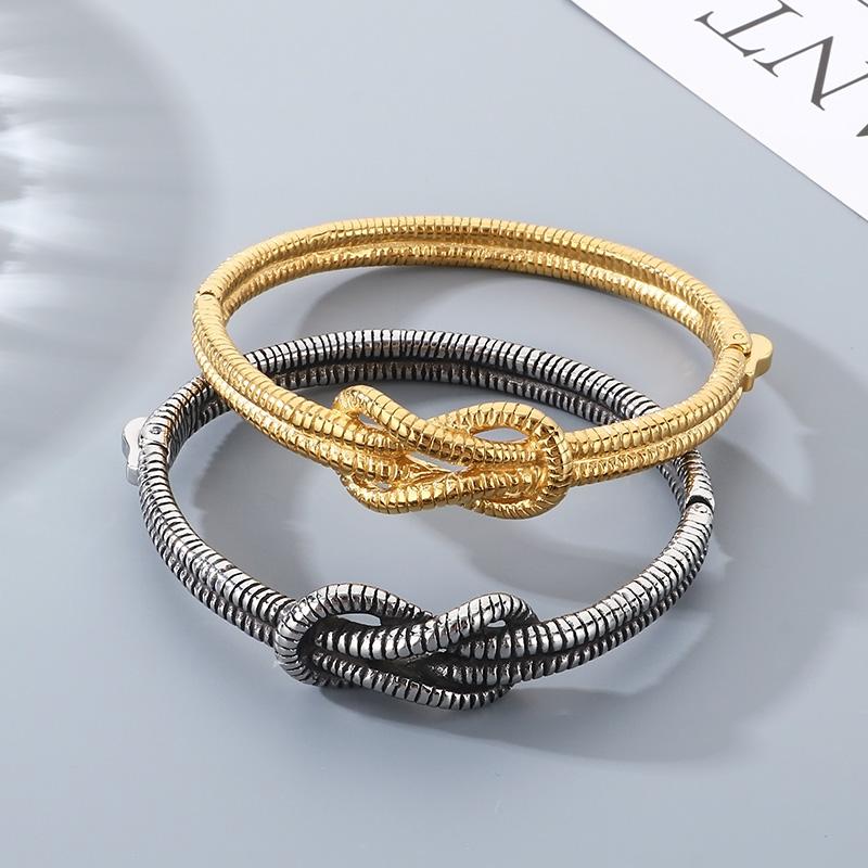 Kalen Round Snake Chain Bangles for Men and Women Gold Color Stainless Steel Jewelry Personal Identity Symbol Accessories