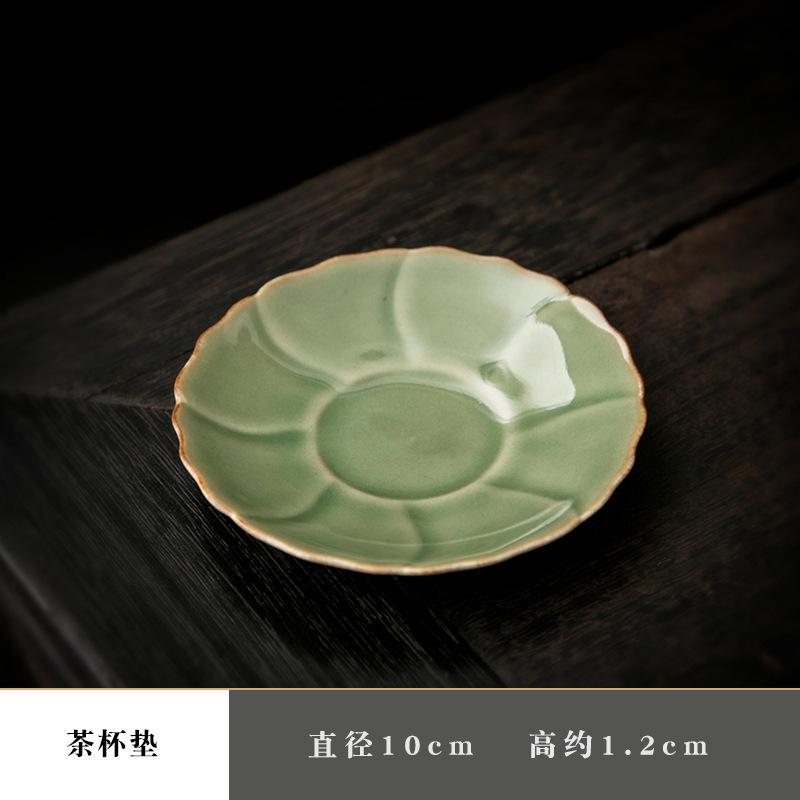 Japanese Retro Petal Coaster Home Kitchen Ceramic Anti-scald Heat Insulation Cup Base Kung Fu Teaware Tea Ceremony Accessories