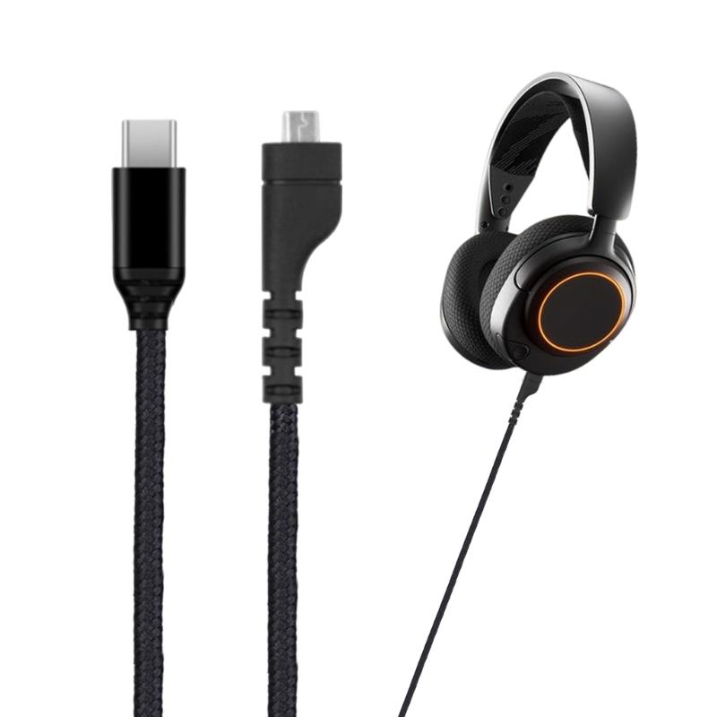 Nylons Braideds USB C Cable For Arctis3/5/7 Enhanceds Sound Transmission 1.5m Length tangleless Construction
