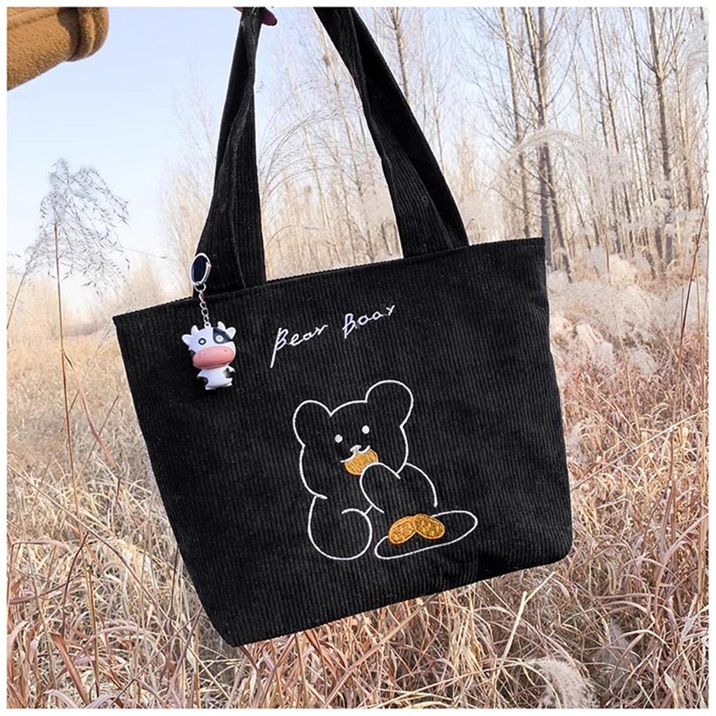 Canvas Shoulder Crossbody Bag Large Capacity Student College Tote Bag Simple Literary Class Bag