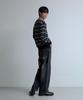 NODU Adn Daily Semi-Wide Cut-Out Washed Denim Jeans [Black]