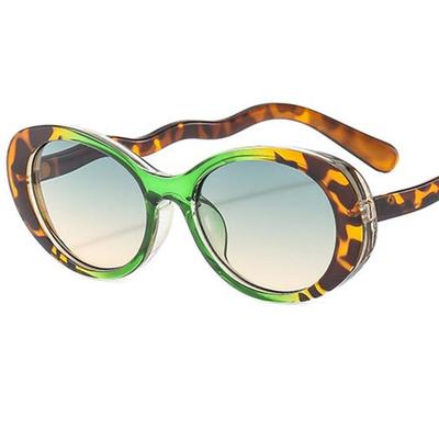 Fashion Unisex Sun Glasses Anti-UV Spectacles Personality Oval Eyeglasses Wave Temples Google Hip Hop Sunglasses