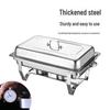 Rectangular Stainless Steel Foldable Buffet Stove with Flip Cover and Insulation Alcohol Burner.