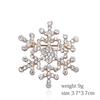 Exquisite Snowflake Brooches for Women Men Rhinestone Flower Winter Sweater Shirt Suit Collar Pins Jewelry Gifts