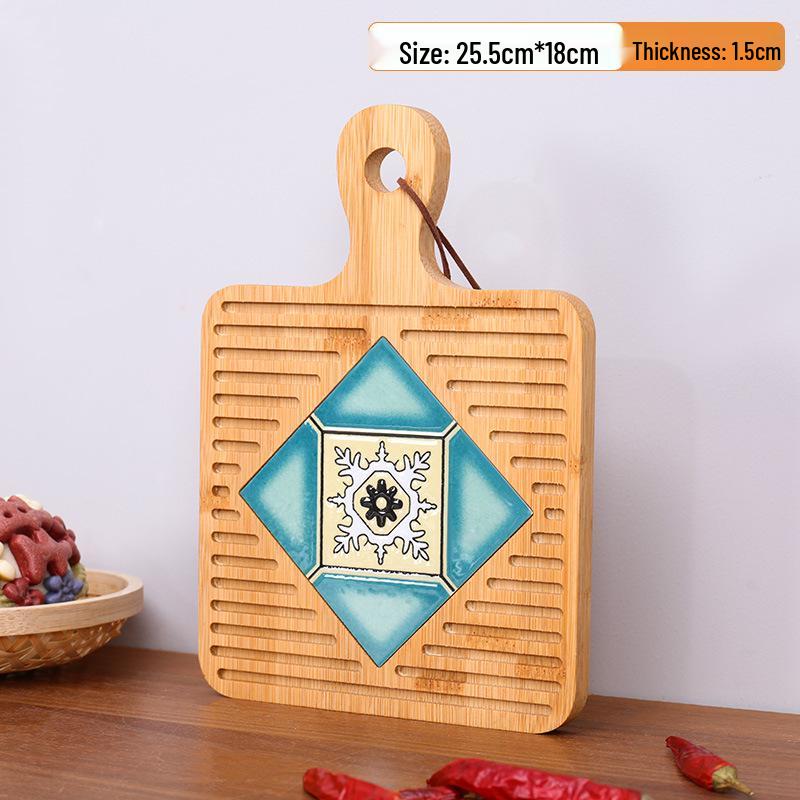 Retro Solid Wood Anti-Scalding Pot Mat and Coaster