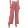 2025 Women's High Waist Wide Leg Stretch Trousers with Pockets - Formal Casual Pants