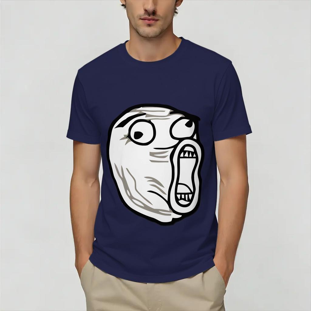 Rage Comic Trollfac Unisexs T Shirts Funny Tee Shirt Short Sleeve Round Collar TShirts Cotton Printed Clothing
