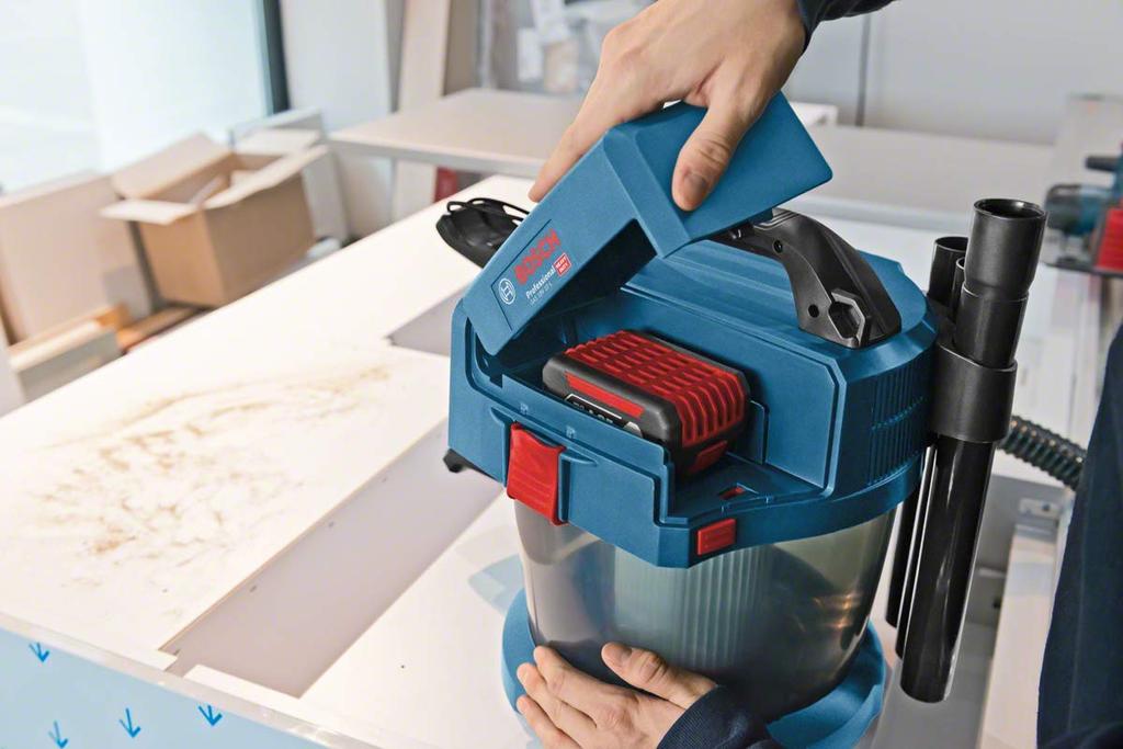 Bosch Professional 18V vysavač pro suché i mokré použití nabíječka prodávána HEPA filtr kolečka (pouze tělo, samostatně, osvojený, zahrnuto)