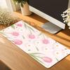 Pink Tulip Pattern Gaming Mouse Pad Large Desk Mat Laptop Keyboard Nonslip Edgelocked Mouse Pad Extralarge Decorative Mat