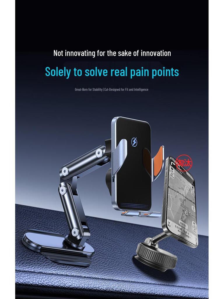 Wireless Charging Car Mount with Auto-Clamp for Mobile Phones