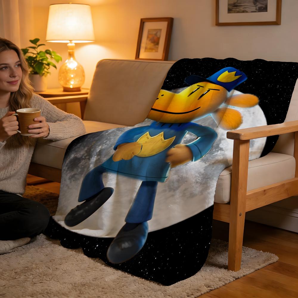 

Throw High-Density Short Plush Blanket For Sofa Nap Room Soft Skin-Friendly dog man 75x90cm