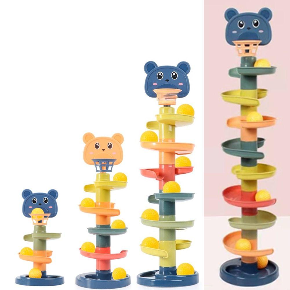 Baby Development Sensory Toy Stacking Track Rolling Ball Tower Baby Toy Early Educational Games