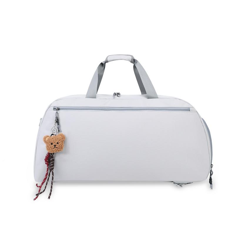 

Large-capacity travel bag for men and women, textured handbag, crossbody bag, luggage bag, gym bag, yoga training bag 52*20*28No Pendant серый
