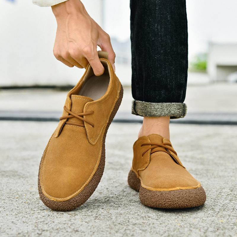 Pantofi Bărbați Pantofi Casual din Piele Nubuc de Toamnă Nouă cu Șireturi Bărbați Pantofi Plați de Conducere Confortabili și Ușori Adidași Bărbați Pantofi Oxford de Exterior