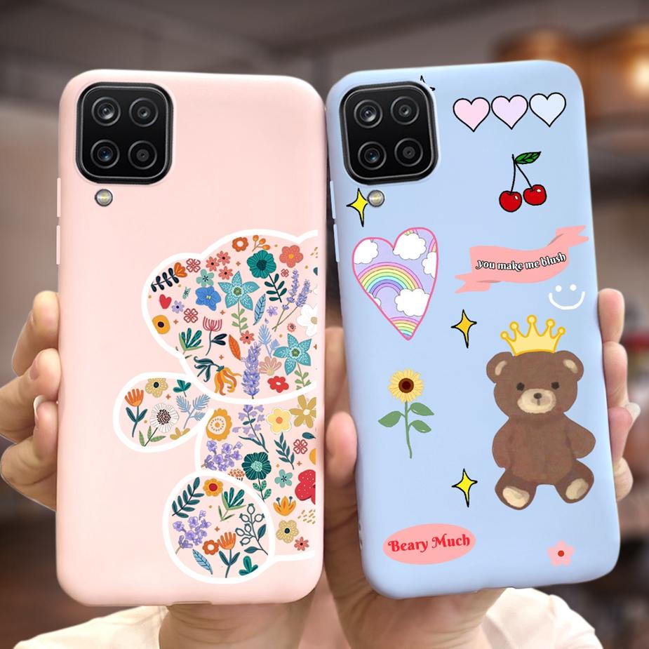 Für Samsung Galaxy A12 Hülle M12 F12 Cue Süßigkeiten Bemalte Abdeckung Weiche Silikon Handyhülle Für Samsung A12 M 12 GalaxyA12 Coque Bumper