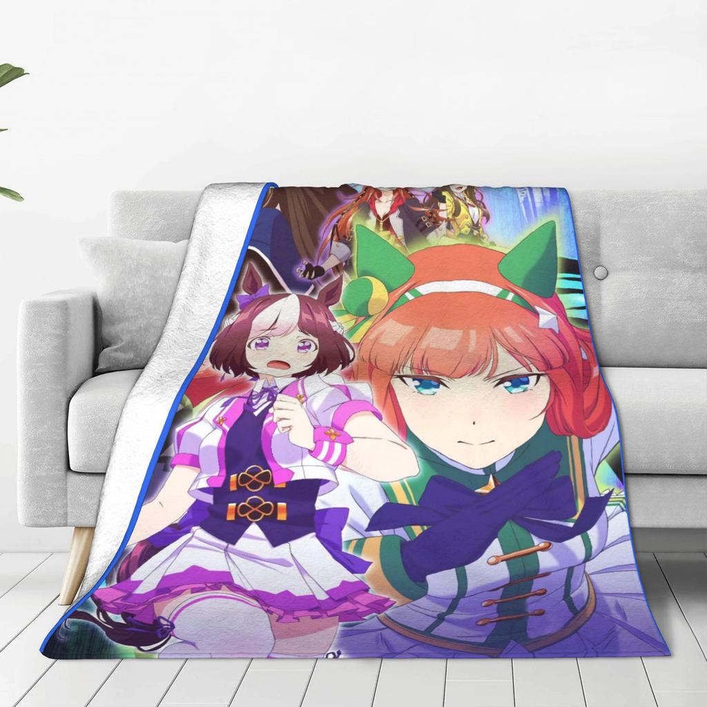 Suzuka Horse Girl Prettys Derbys Plush Blanket Kids Adult Flannel Throw Blanket For Living Room Warm Soft Quality Bedspread