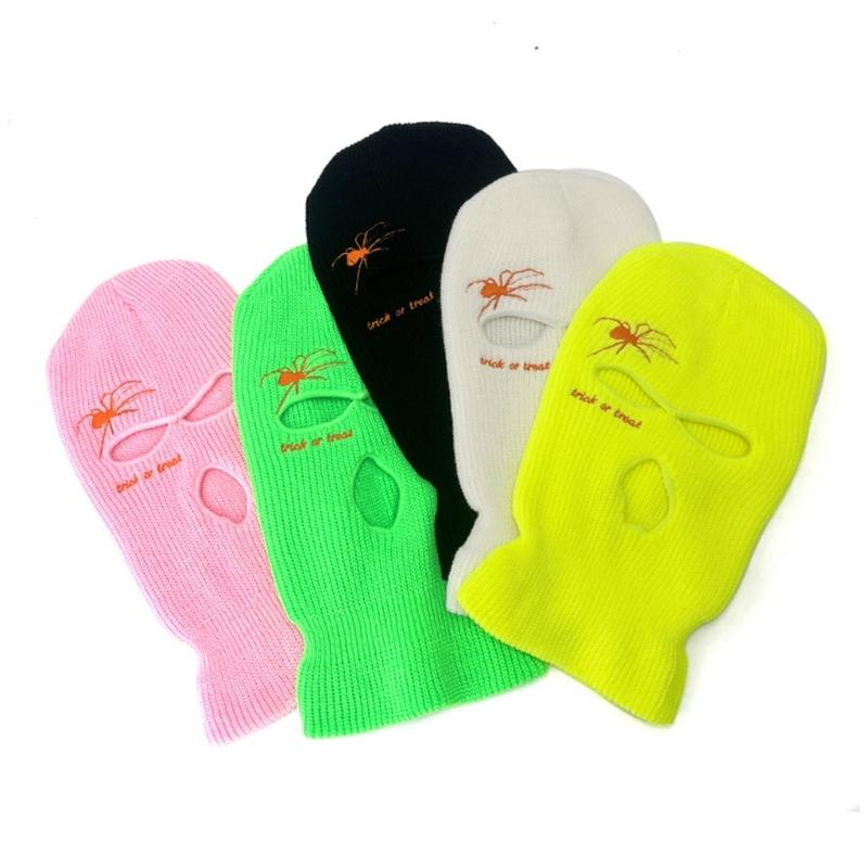 Embroidery Spider Face Mask Motorcycle Tactical Face Cover Balaclava Ski Mask Full Face Mask Cosplay Halloween Mask