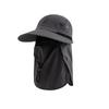 Unisex UPF50+ UV-Schutz Sonnenhut Abnehmbarer Vollgesichts-Nackenschutz Breiter Rand Atmungsaktives Netz Outdoor Angel-Wanderhut