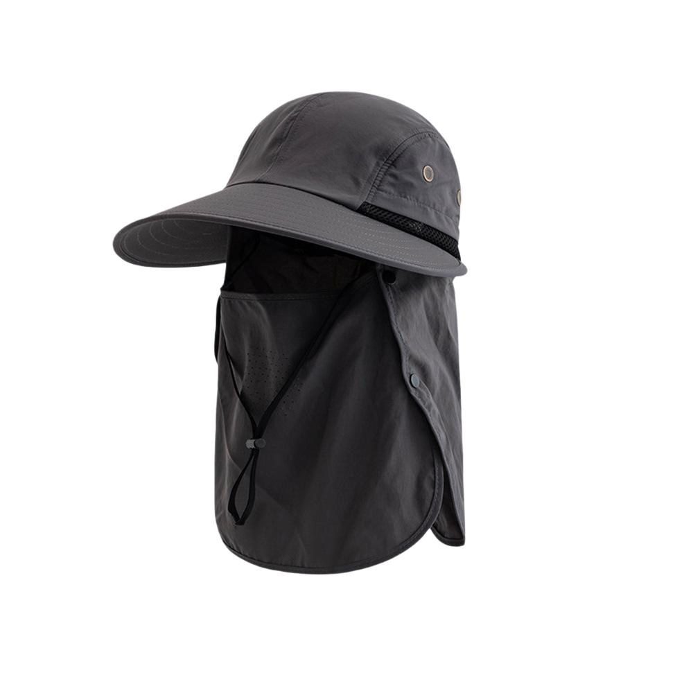 Unisex UPF50+ UV-Schutz Sonnenhut Abnehmbarer Vollgesichts-Nackenschutz Breiter Rand Atmungsaktives Netz Outdoor Angel-Wanderhut