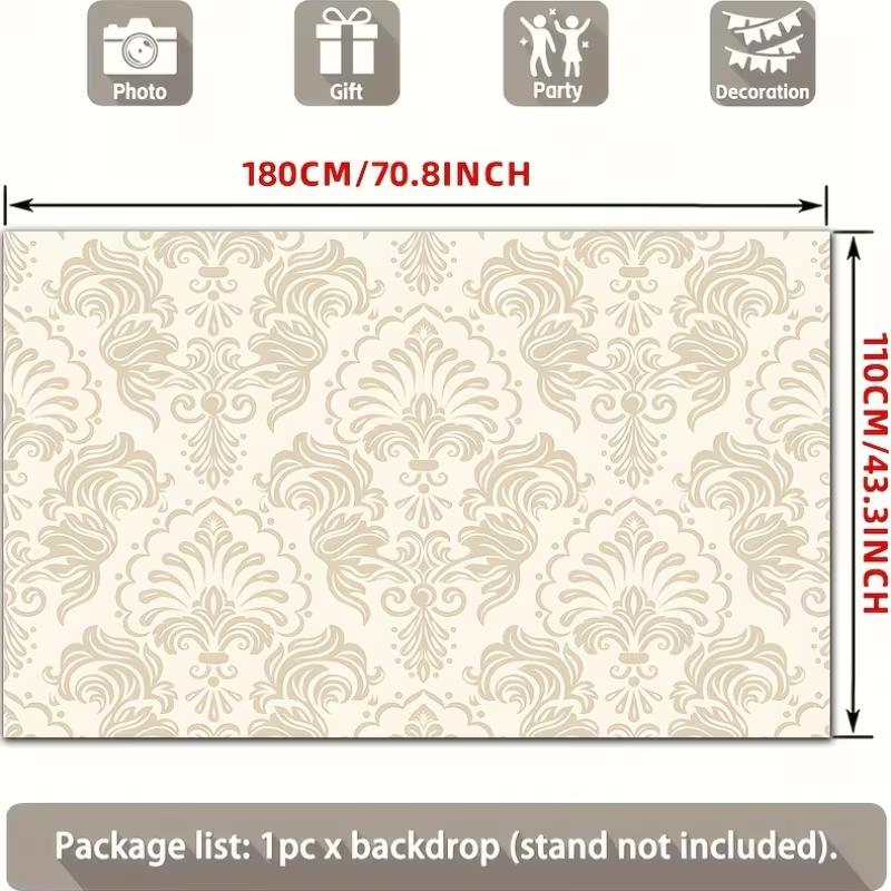 2D Elegant Damask Pattern Backdrop Neutral Home Photography Background