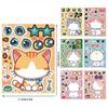 8PCS Cartoon Cat Make a Face Sticker Set, DIY Puzzle Face Swap Decals for Diary Photo Album Notebook Phone Helmet