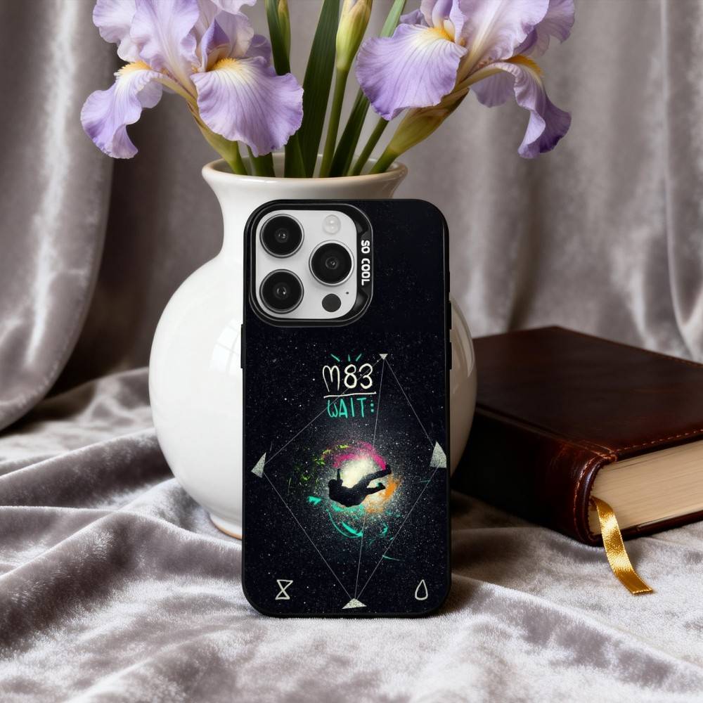 Electric Rock M-M83 Band Phone Case For iPhone17,16,15,14,13,12,11 Plus,Pro Max Candy Silver Plated Inside Cover