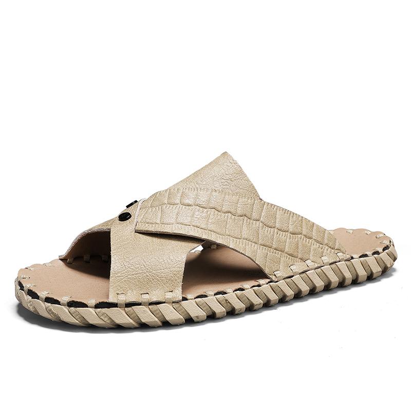 Fashion Fashion Men's Slippers Summer New Non-Slip Handmade Slippers High Quality Designer Casual Shoes Breathable Men Beach Sandals