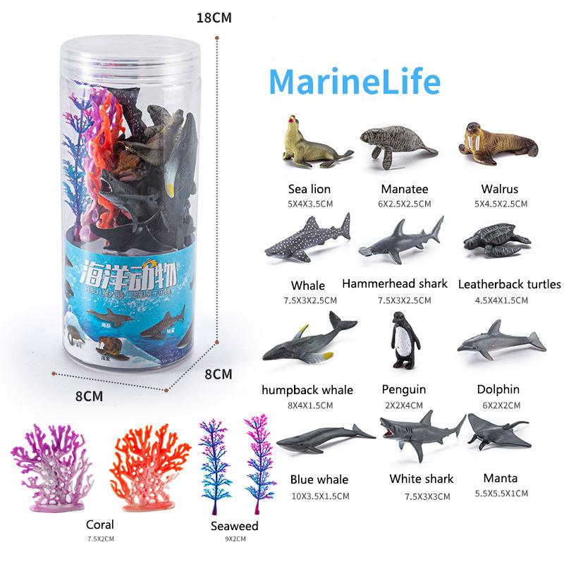 

Мини-игрушки-ведра с животными Динозавры Мир Морская жизнь Развивающие игрушки для детей Marine Life