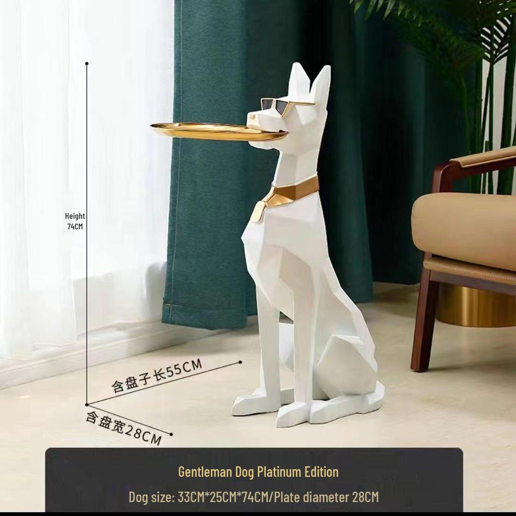 Nordycka Wysokiej Klasy Żywiczna Figurka Psa Dżentelmena Dekoracja Podłogowa
