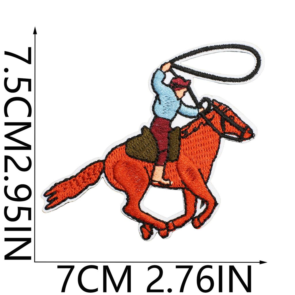 52 Pezzi Stoffa Ricamata Mista Tema Western Denim Adesivo Stile Punk Teschio Patch Adesivo Decorazione Vestiti Cactus