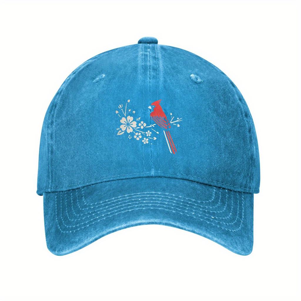 Bird Floral Baseball Cap Unisex Adjustable Cotton Washed Dad Hat Casual