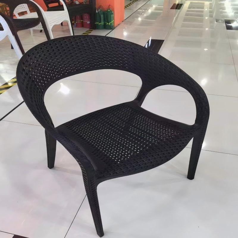 Modern Rattan-Style Stackable Outdoor Chair for Home, Balcony, or Courtyard Use