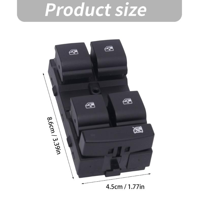 Driver-Side Vehicle Window Control Panel 13305373 208308247 with Four Buttons, Separate Lock Function, Plastic and Metal Construction and Mounting