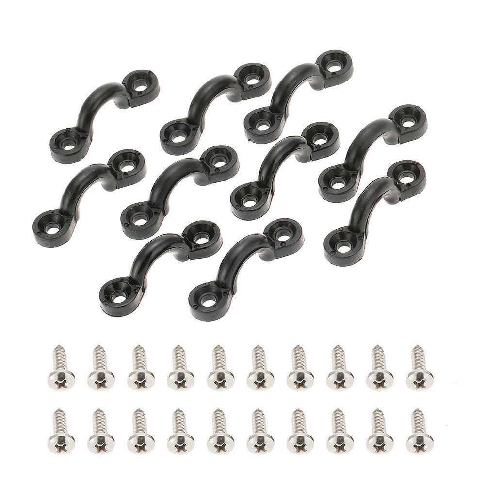 10pcs Nylon Bungee Deck Loops Tie Down Pad Eye with 20 Screws for Boat Kayak Deck Rigging Kit