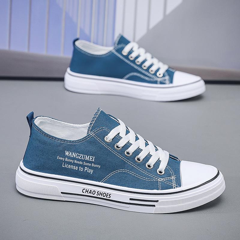Summer new men's canvas shoes Hong Kong style breathable men's shoes fashion versatile trend casual shoes college style