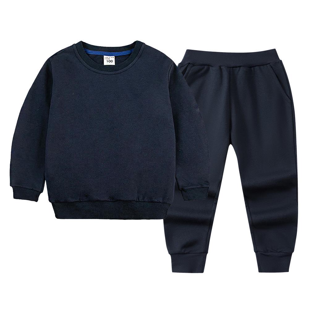 Children's Hoodie & Sweatpants Set: Autumn/Winter Casual Two-Piece with Custom Print Option