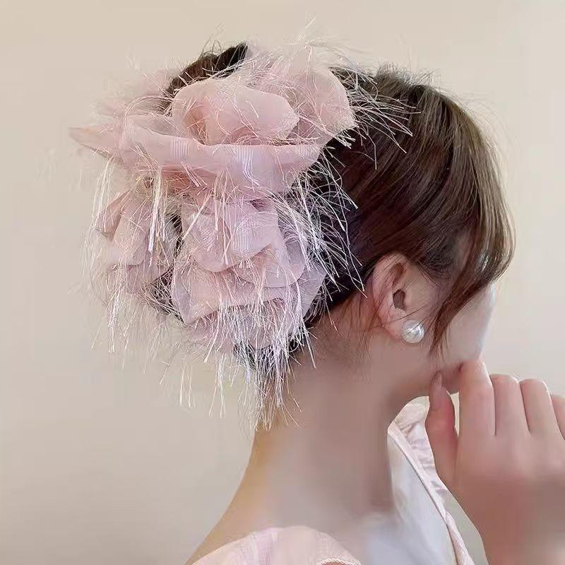 Luxury Starry Sky Rhinestone Bow Hair Clip - Volumizing Shark Clip Accessory