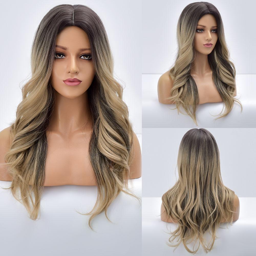 Blonde Body Wave Synthetic Wigs For Women Long Wave White Lolita Cosplay Party Natural Heat Resistant Hair Pelucas De Mujer