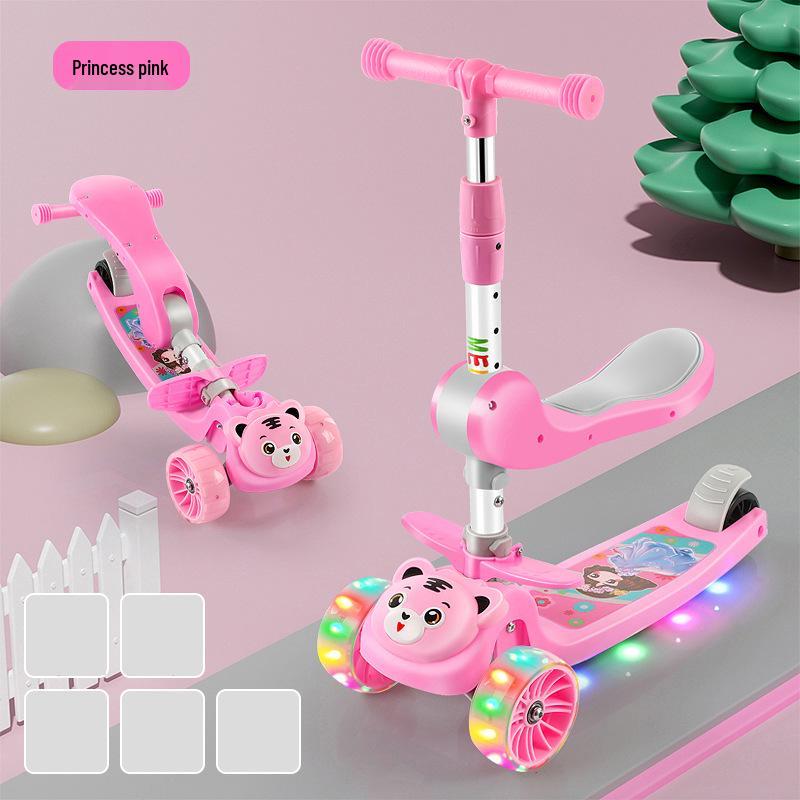 3-in-1 Children's Scooter with Seat for Ages 1-12, Suitable for Boys and Girls