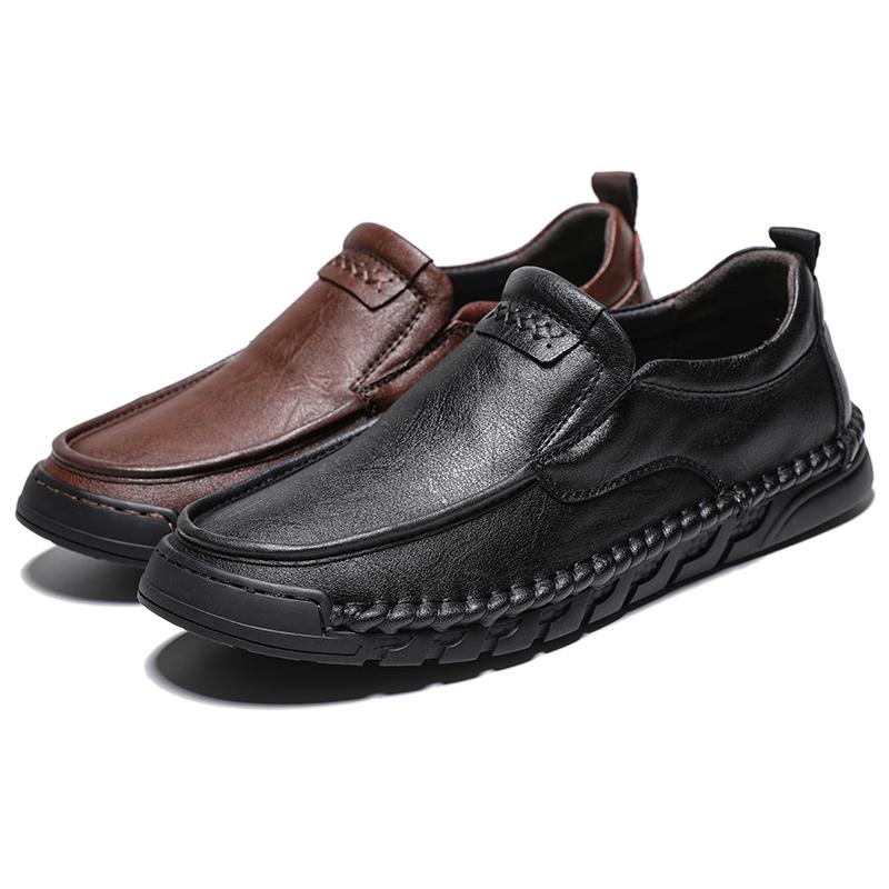 Hot Sale Men Handmade Leather Shoes Casual Comfortable Men Loafers Leather Shoes Men Flats Outdoor Walking Shoes Man